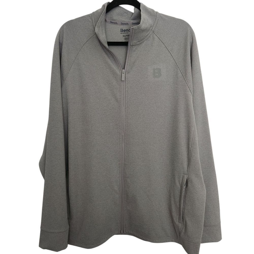 Bench Urbanwear Mens Full Front Zip Lightweight Jacket Gray Pockets XL NWOT